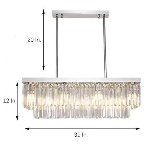 Rectangular Double-Layer Crystal LED Chandelier