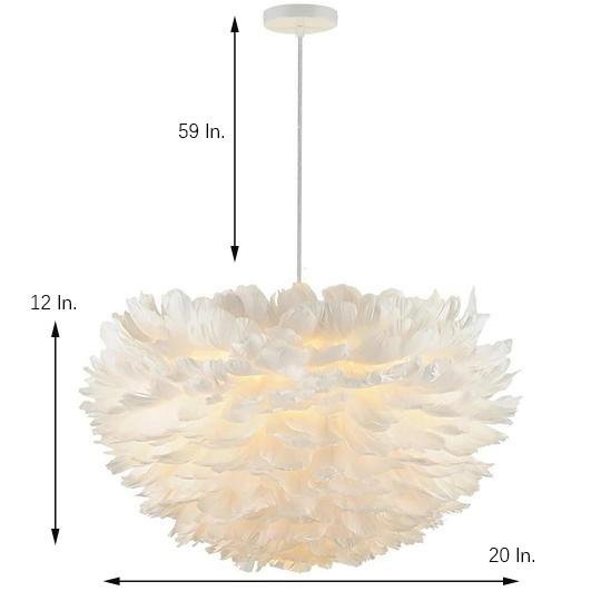 Feather Design Pink Chandelier Ceiling Light