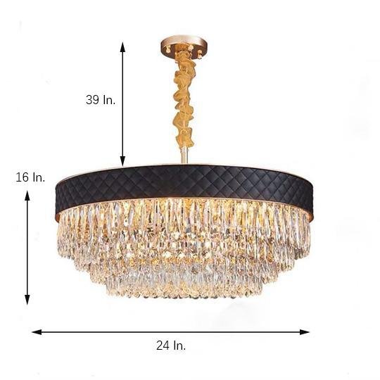 Drum-Shaped LED Electroplated Crystal Modern Chandelier