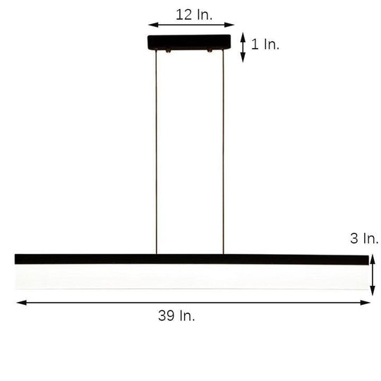 Modern Linear Aluminum Acrylic LED Pendant Light