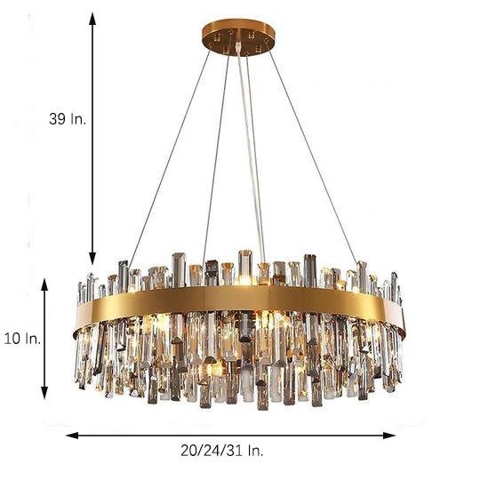 8-Light Modern Crystal Brass Chandelier