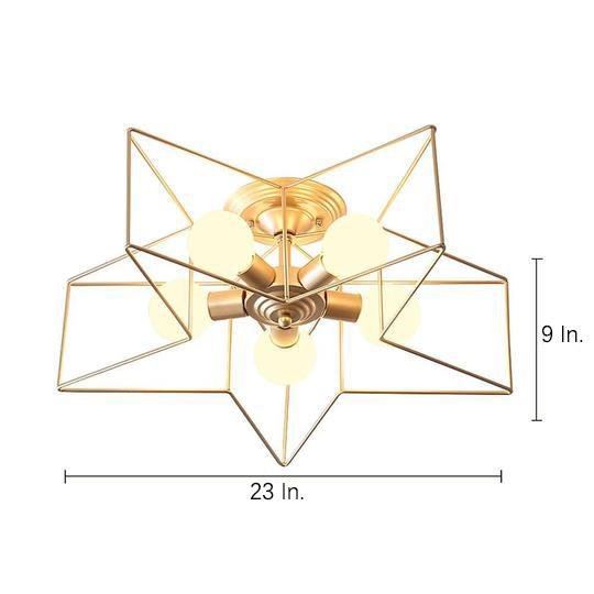 Unique Metal Star Design LED Modern Flush Mount Ceiling Light