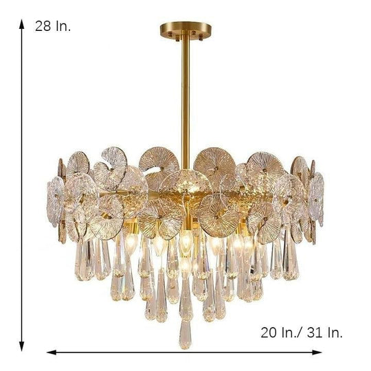 Candelabra Metal Crystal LED Flush Mount Ceiling Light