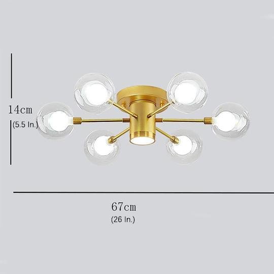 Globe Metal Glass Industrial LED Flush Mount Ceiling Light