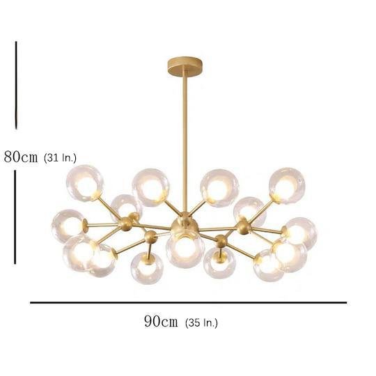Modern Cluster Sputnik 15-Light Glass LED Chandelier