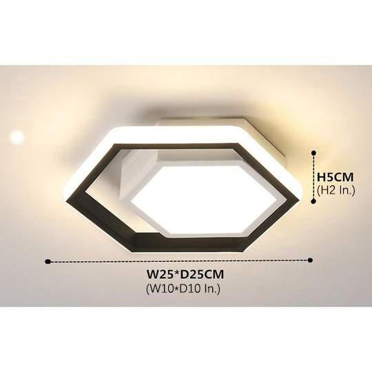 Hexagon Shaped LED Modern Flush Mount Ceiling Light