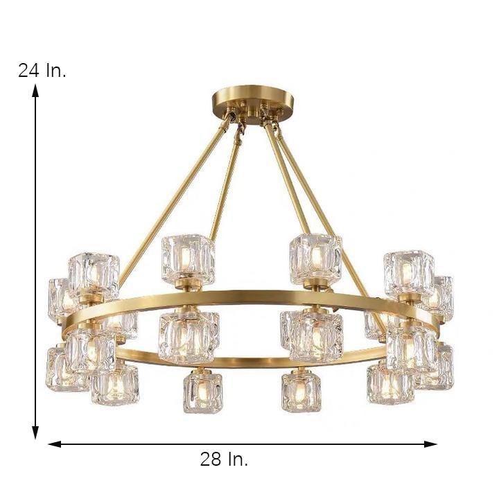 Circles Spotlights Industrial Brass LED Chandelier Ceiling Light