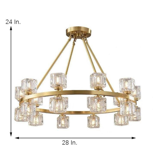 Circles Spotlights Industrial Brass LED Chandelier Ceiling Light