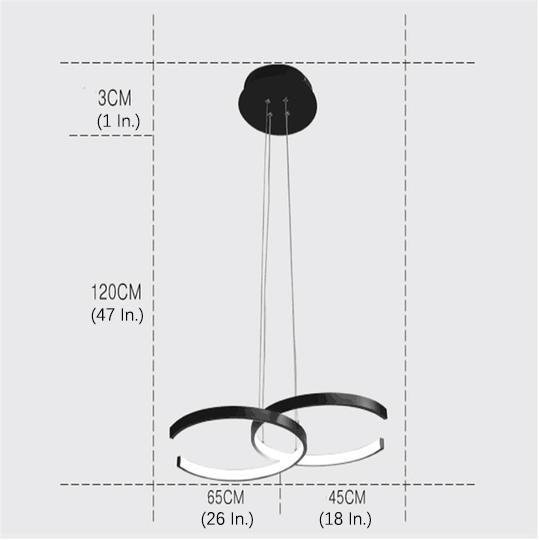 Two C-Shaped Pendant LED Ceiling Light