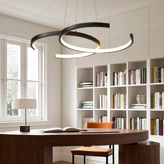 Two C-Shaped Pendant LED Ceiling Light