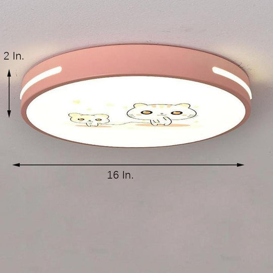 Circular Cute-Pattern LED Modern Flush Mount Ceiling Light