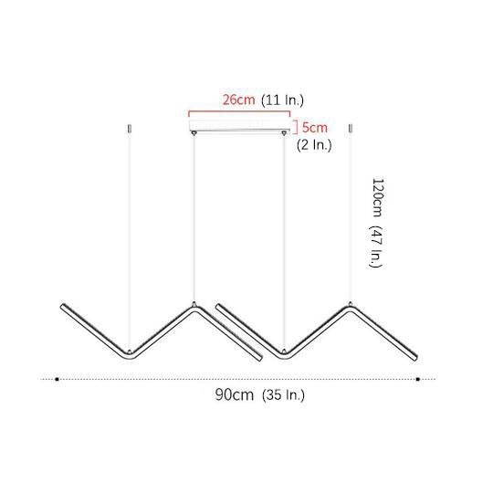 Nordic Minimalist LED 2 Lights Wave Shaped Dimmable Pendant Light