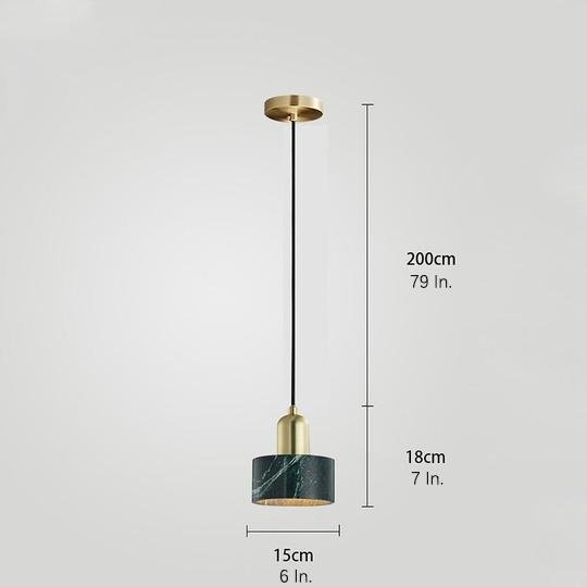 Cylindrical Electroplated Metal Resin LED Pendant Light