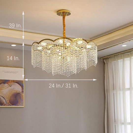 Lantern Design Electroplated Crystal LED Modern Chandelier
