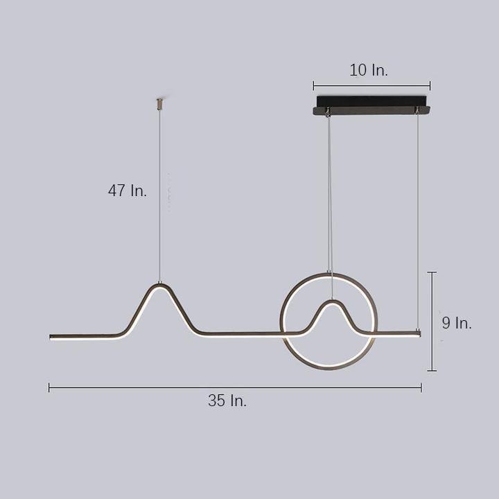 Minimalist Waves & Circles Design Modern LED Pendant Light