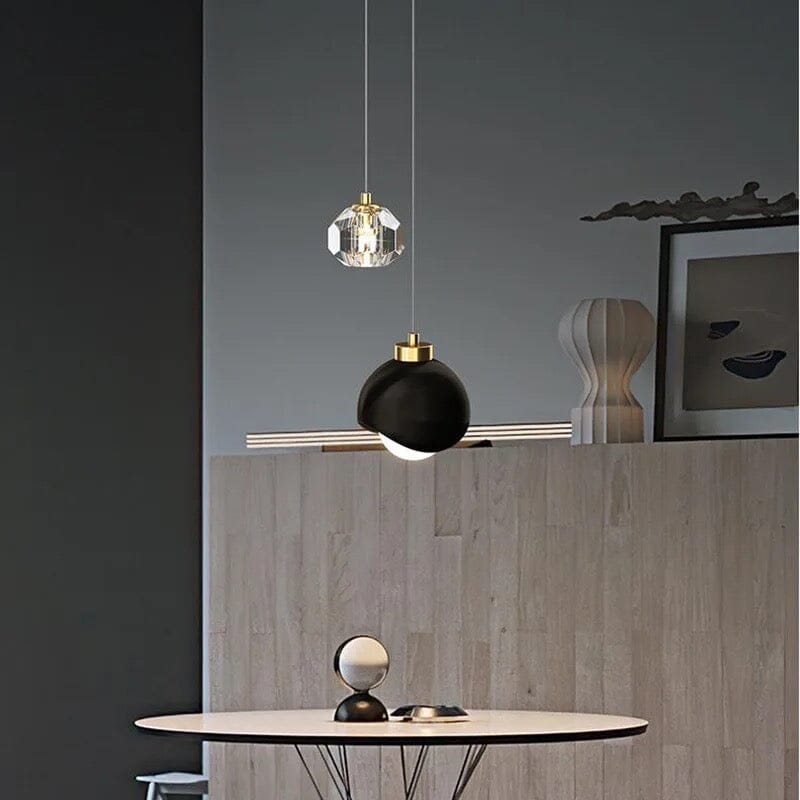 Glory Crystal Pendant Light: Elegant Dual Pendant with Angled Glass Prisms