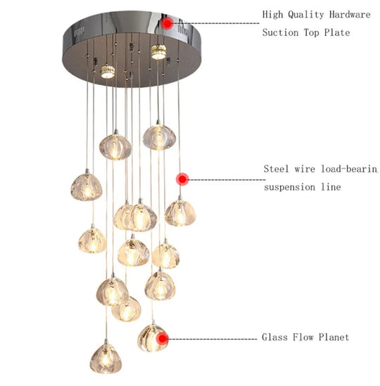 Mira Crystal Walsh Chandelier - Sleek Luxury for Modern Interiors