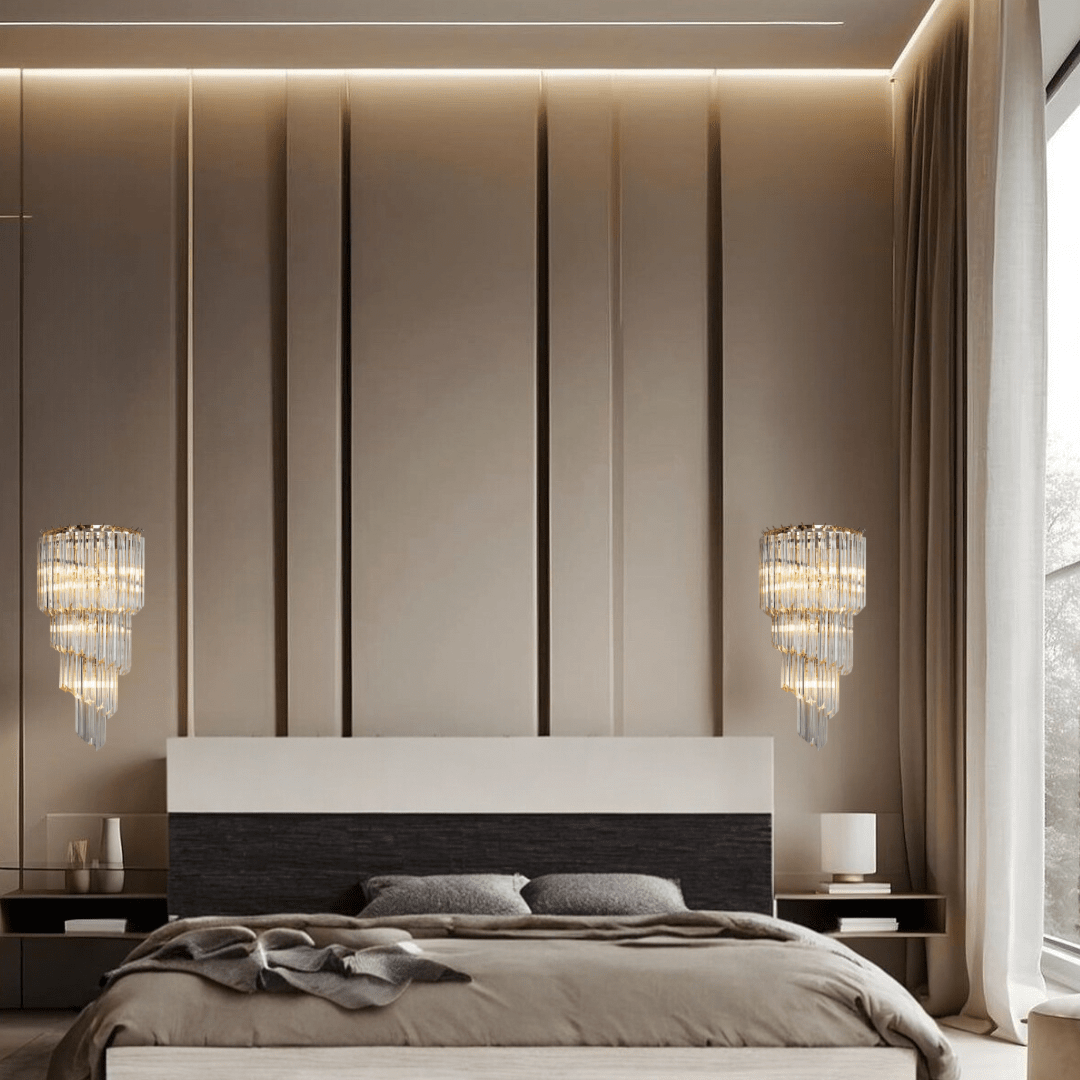 Celeste Gold Luxury Crystal Wall Lamps - Modern Elegance