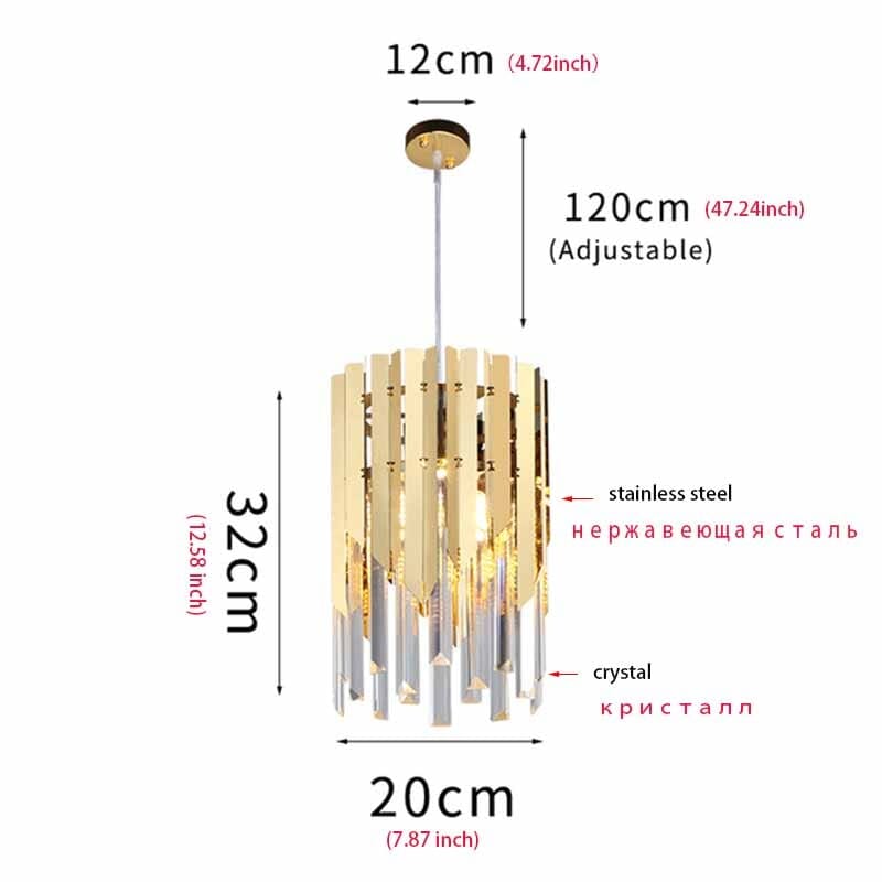 Gianna Small Round Gold K9 Crystal LED Chandelier – Illuminate Your Space with Modern Elegance