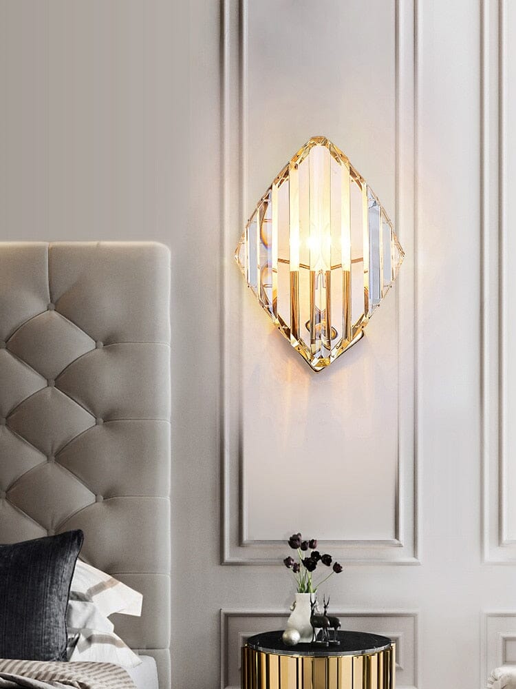 Livia Diamond Elegance Crystal Wall Lamp - Timeless LED Illumination