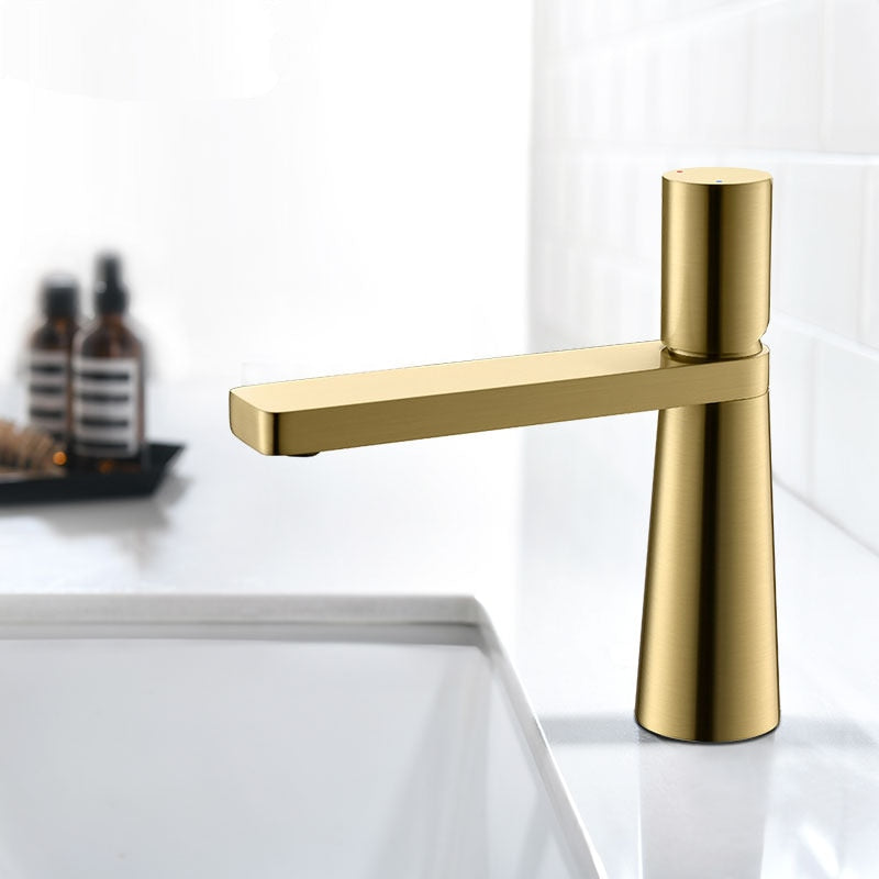 Brushed Gold Basin Faucet Brass Bathroom Faucet Mixer Tap Wash basin Faucet Rose Gold Hot and Cold Bathroom Faucet