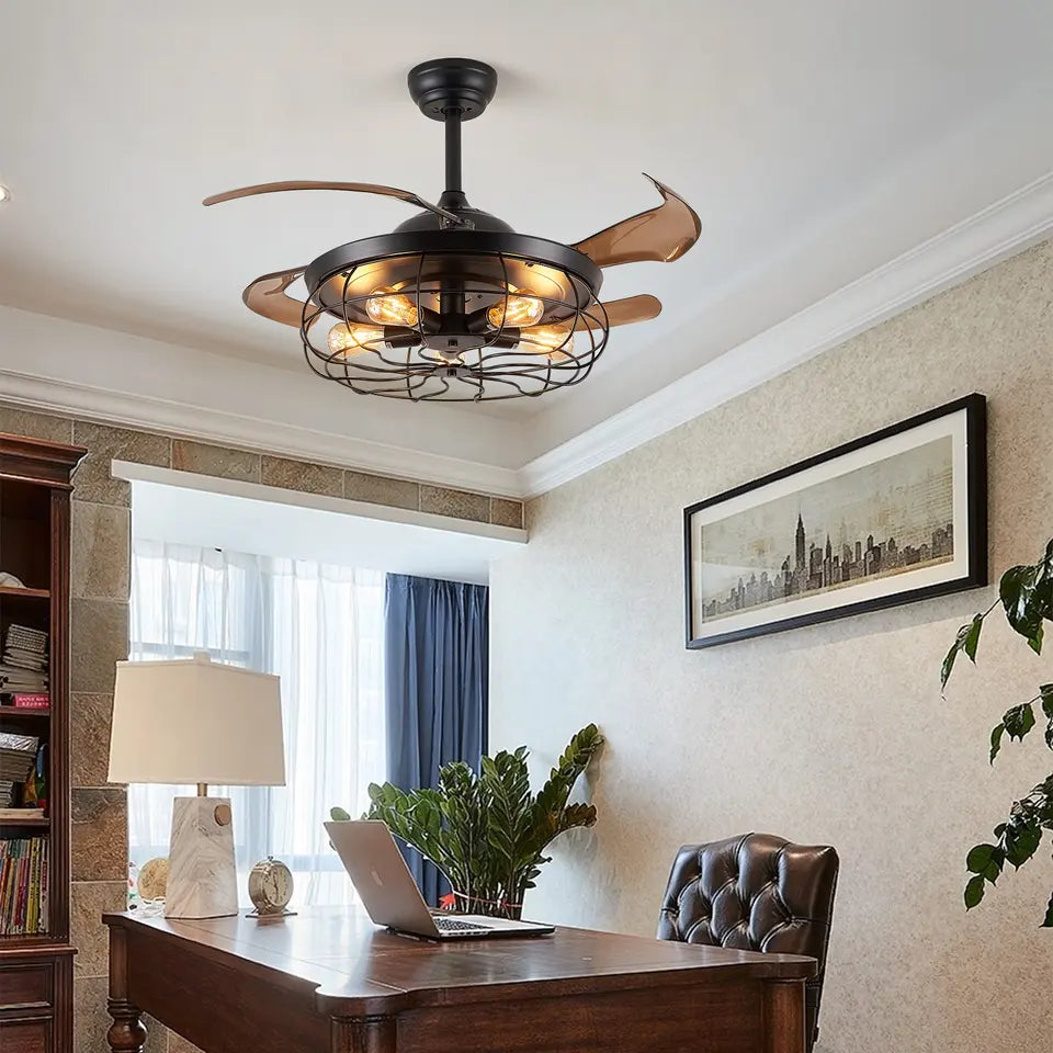 Harper Retro Style Farmhouse Black Ceiling Fan With Light: Timeless Charm for Your Space