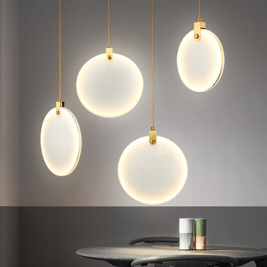 Edith Round Marble Stone Pendant Light