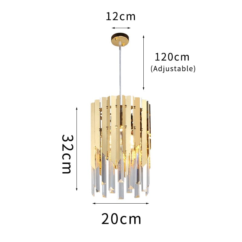 Gianna Small Round Gold K9 Crystal LED Chandelier – Illuminate Your Space with Modern Elegance