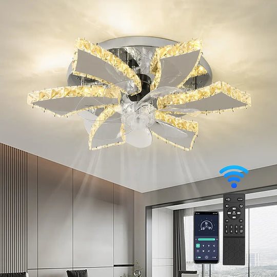 Isabella 7-Blade Smart LED Crystal Ceiling Fan