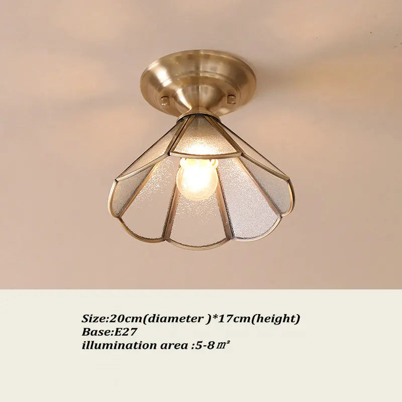 Retro Nordic Flower Ceiling Lamp with Luxury Gold Copper Finish