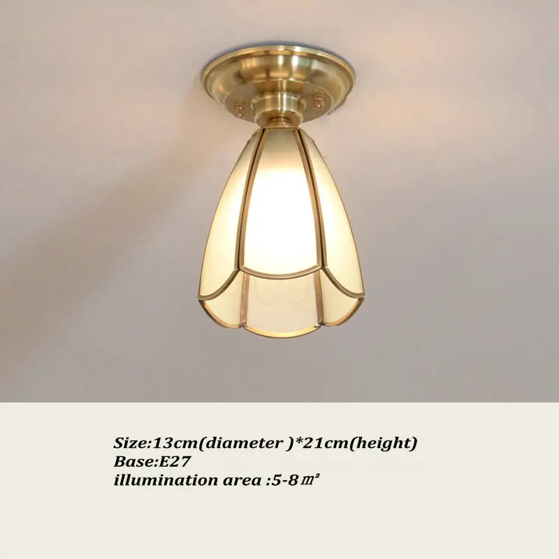 Retro Nordic Flower Ceiling Lamp with Luxury Gold Copper Finish