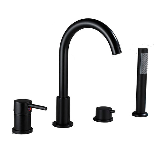 4Pcs Bathroom Bathtub Faucet Basin Faucet Deck Mounted Handheld Tub Mixer Tap Cold Hot Mixer Water Tap With Hand Shower