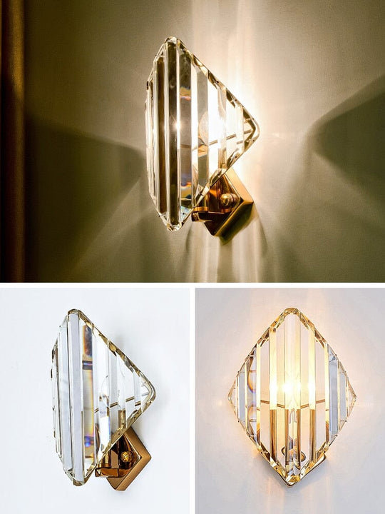 Livia Diamond Elegance Crystal Wall Lamp - Timeless LED Illumination