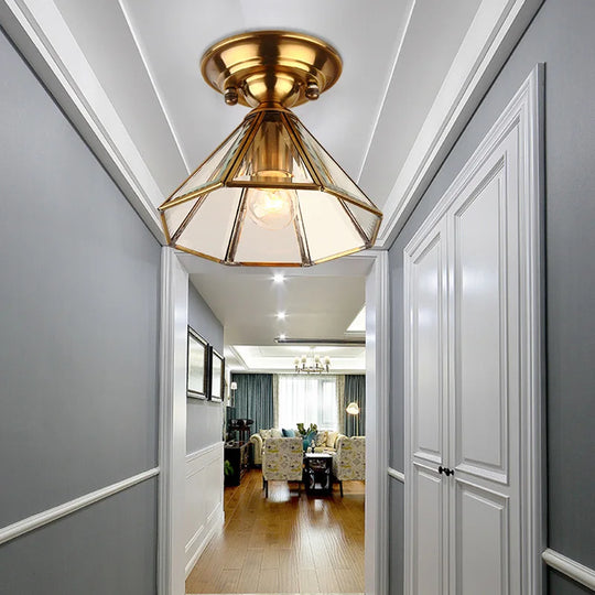 Retro Nordic Flower Ceiling Lamp with Luxury Gold Copper Finish