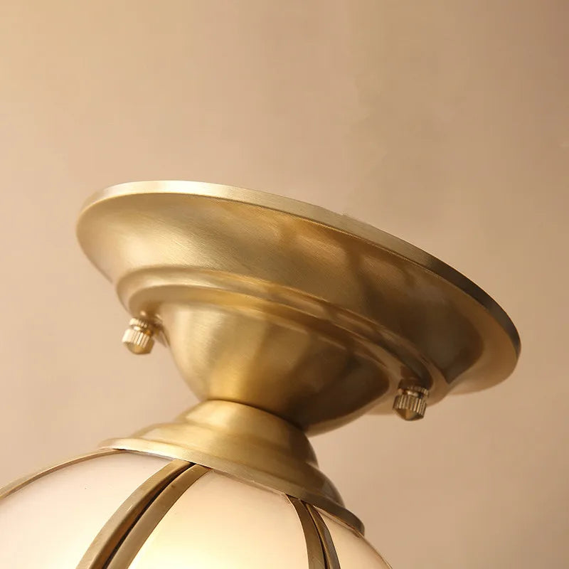 Retro Nordic Flower Ceiling Lamp with Luxury Gold Copper Finish
