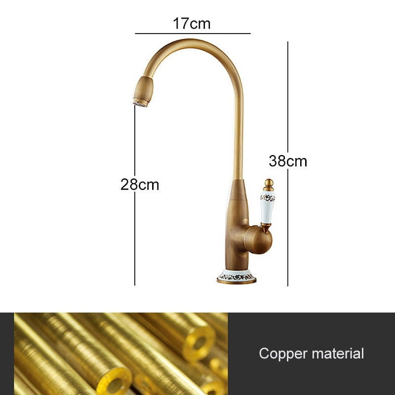 Kitchen Faucets Antique Bronze Faucet for Kitchen Mixer Tap With Ceramic Crane Cold And Hot Kitchen Sink Tap Water Mixers