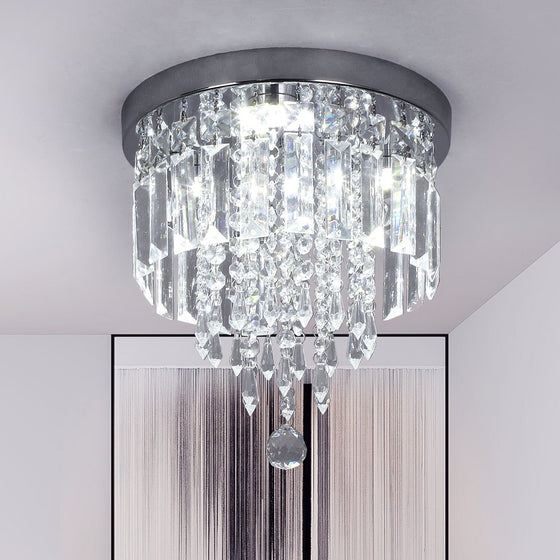 Emory Crystal Ceiling Chandelier – Elegance in a Compact Design