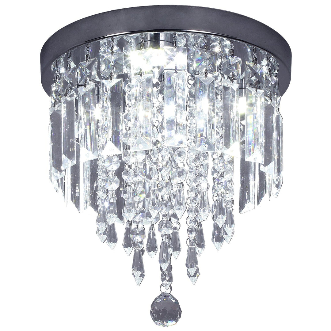 Emory Crystal Ceiling Chandelier – Elegance in a Compact Design