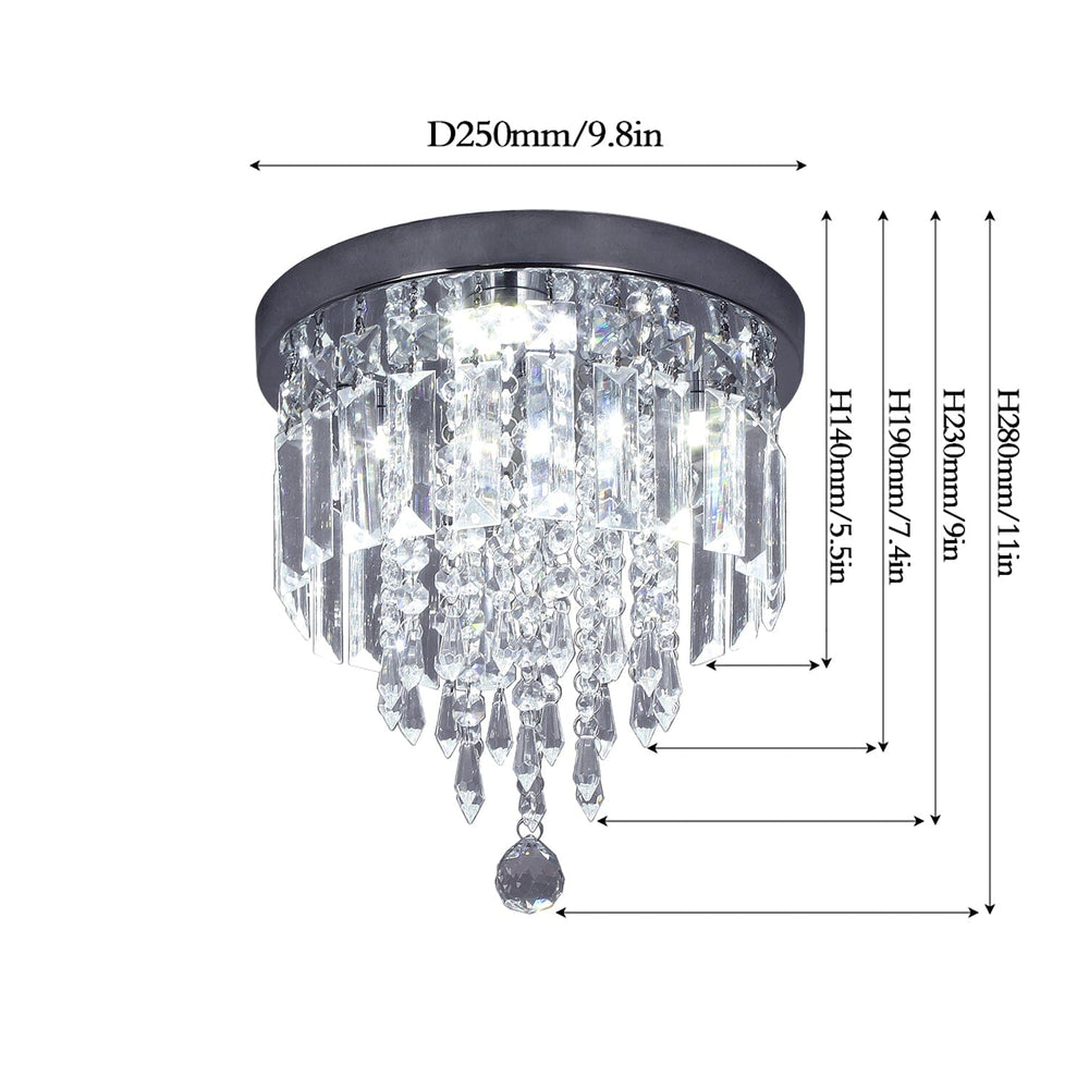 Emory Crystal Ceiling Chandelier – Elegance in a Compact Design