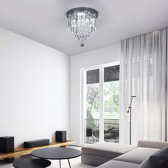 Emory Crystal Ceiling Chandelier – Elegance in a Compact Design