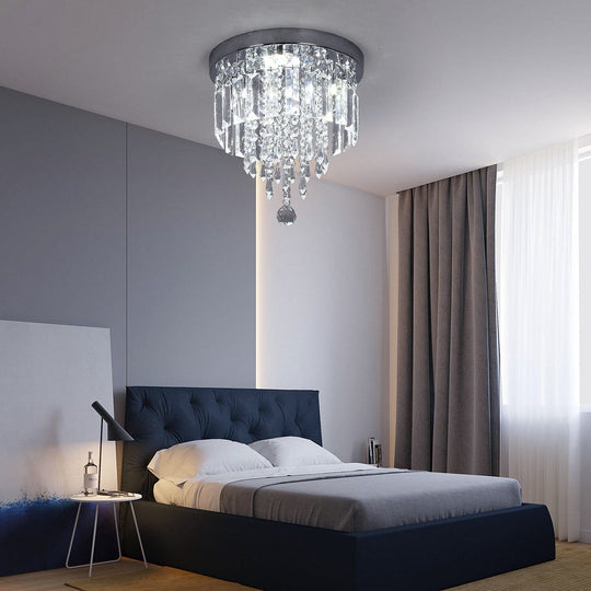 Emory Crystal Ceiling Chandelier – Elegance in a Compact Design