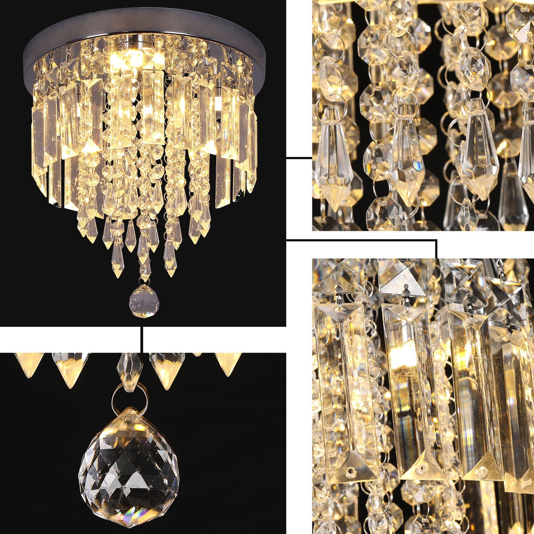 Emory Crystal Ceiling Chandelier – Elegance in a Compact Design