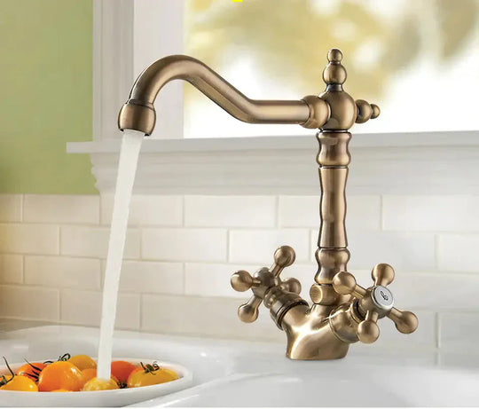 Europe Style Basin Kitchen Faucet Total Brass Bronze Finished Swivel Bathroom Faucet Mixer Tap Sink Tap 360 Degree