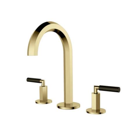 Luxury gold basin Faucet Europe style three holes sink faucet modern design widespread 8' three hole bathroom sink mixer