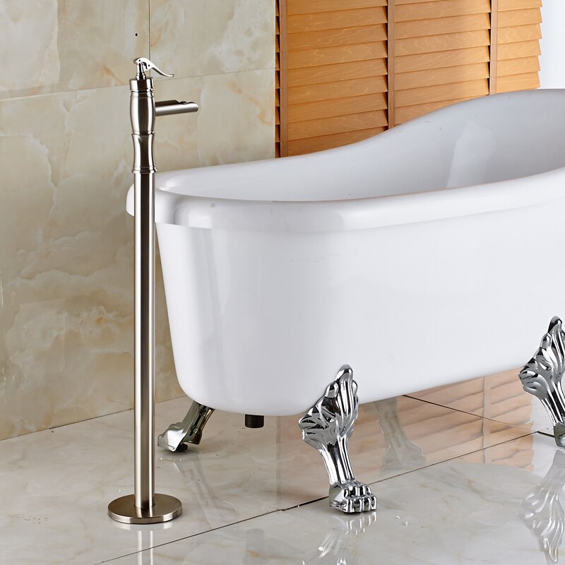 4-colors Floor Mount Clawfoot Bath Tub Filler Faucet Single Free Standing Bathtub Mixer Faucet with hot and cold water