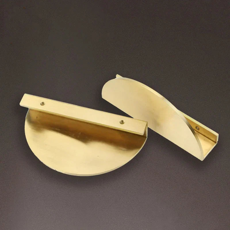 Round Solid Brass Cabinet Knobs & Handles – Half-Round Drawer Pulls (Set of 2)