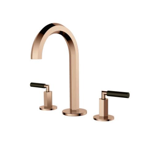 Luxury gold basin Faucet Europe style three holes sink faucet modern design widespread 8' three hole bathroom sink mixer