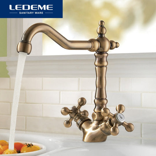 Europe Style Basin Kitchen Faucet Total Brass Bronze Finished Swivel Bathroom Faucet Mixer Tap Sink Tap 360 Degree