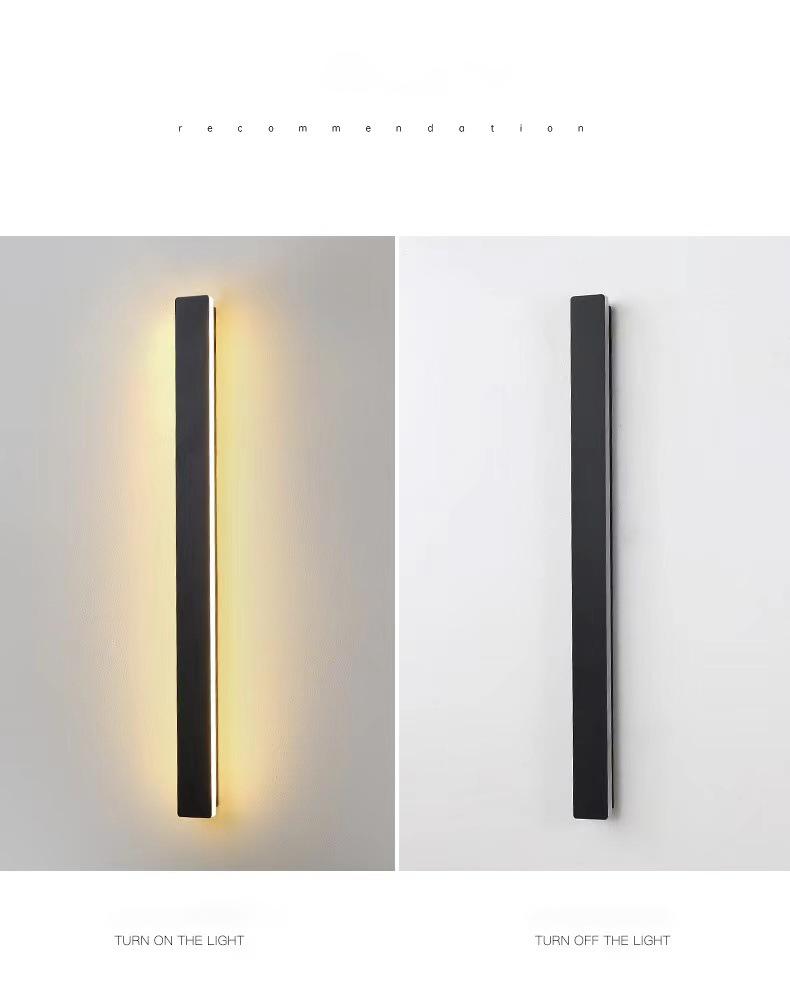 Waterproof Long Linear LED Wall Lamp Outdoor Wall Lights Black Porch Lights