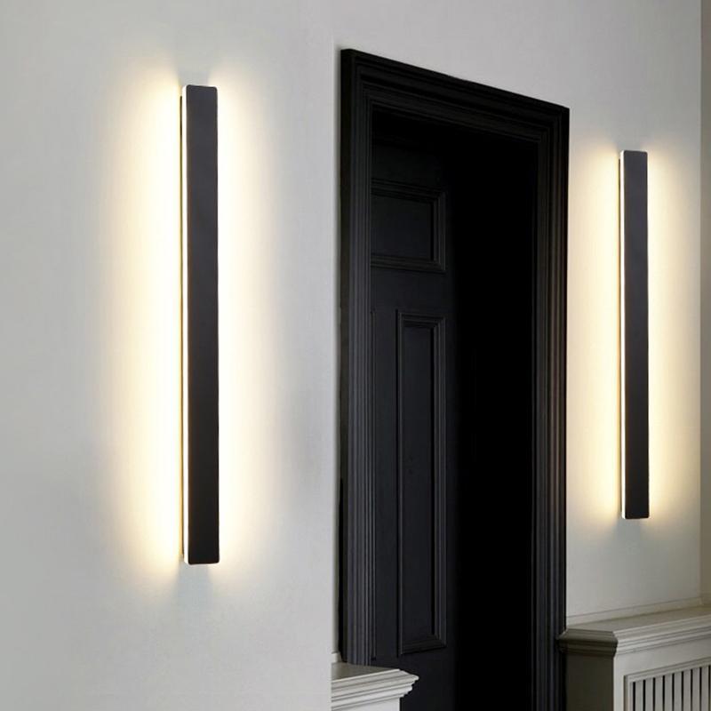 Waterproof Long Linear LED Wall Lamp Outdoor Wall Lights Black Porch Lights